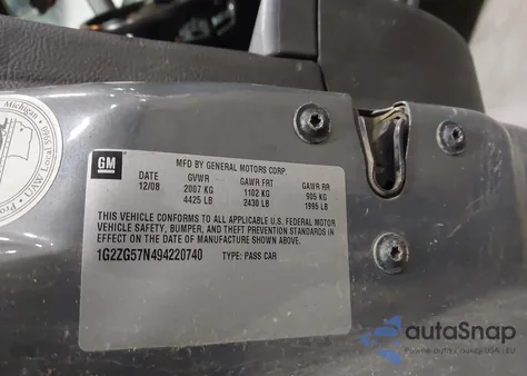 2009 Pontiac G6 z USA, uszkodzony, nr VIN 1G2ZG57N494220740
